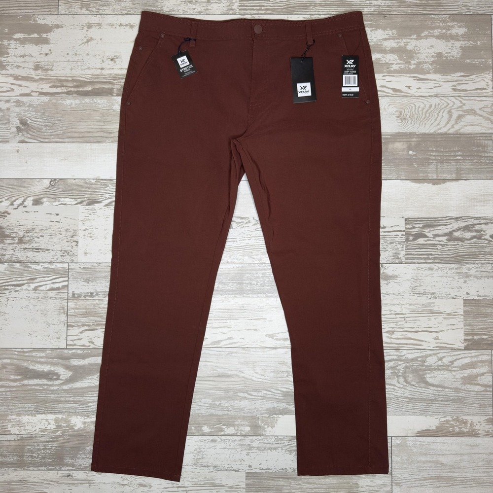 Xray Jeans Pants Mens 38 Brick Stretch Chino‎ Straight Leg Casual Flat Front